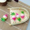 Simulado Vegetal e Frutas Mini Rabanete Repolho Pequeno Modelo de Vegetais Verdes DIY Engraçado Hairpin Bag Chaveiro