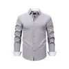 Camisa Masculina de Manga Longa Transfronteiriça com Acabamento em Cor Contrastante, Camisa Xadrez Color-Blocked, Camisa Masculina Elástica Sem Ferro com Toque de Alto Padrão