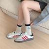 Calcetines de Media Pantorrilla Bordados de Dibujos Animados Estilo Coreano y Japonés para Otoño e Invierno con Diseños de Elefante e Hipopótamo, Calcetines Largos Holgados con Bloques de Color de Hilo