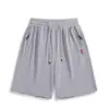 Pantalones Cortos Deportivos Casuales de Algodón Puro para Hombre, Pantalones de Cinco Puntos de Tejido Fino Transpirable de Verano con Bolsillos y Cremallera, Pantalones de Largo Medio Talla Grande