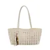 Bolso de Mano Tejido Hueco para Mujer 2026 Nuevo Otoño Gran Capacidad Lujo Ligero Nicho Moda Casual Bolso de Hombro