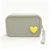 Bolsa de maquillaje de silicona, bolsa impermeable portátil para almacenamiento de cuidado de la piel, neceser de viaje para lápiz labial, brochas de maquillaje, tarjeta de identificación y monedero