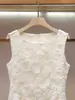 Shenzhen Nanyou Vestido de Verão de Alta Costura para Mulheres Novo Estilo Socialite Herdeira Estilo Pequeno Chanel Crochê Bordado Sem Mangas Vestido Colete