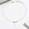Producto Transfronterizo Más Vendido de Amazon: Collar de Flor de Viento Suave de Camelia y Mariposa con Zirconia, Joyería de Collar de Alta Gama
