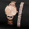 Explosiones de Comercio Exterior Moda Patrón Romano Diamante Reloj de Pulsera para Mujer Reloj de Pulsera de Cuarzo Brazalete Reloj de Pulsera para Mujer Fabricantes en stock