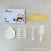 Caixa de presente com conjunto de louças de aniversário, conjunto de cinco peças, pratos de papel para padarias e confeitarias, combinação de talheres e pratos descartáveis