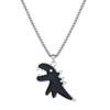 Ins Estilo Hip-Hop Preto e Branco Dinossauro Casal Colar para Homens e Mulheres Estudantes Personalizado Cartoon Dupla Face Pingente Longa Corrente de Lã