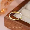 Anillo Qianjia de Plata Pura S999 con Patrón Rizado, Estilo Geométrico Antiguo Simple, Estilo de Lujo Accesible, Joyería de Mano para Apilar de Nicho, Dropshipping