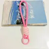 Cordão Dopamina Color-Blocking com Nó Pingente de Chaveiro Curto Corda para Alça de Garrafa Térmica Lanyard para Celular Tecido à Mão