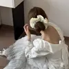 Goma de pelo de cuadros dulces con encaje y diseño de lunares de cerezas, Cuerda para el pelo súper de hada para niñas, Cuerda elegante para coleta