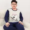 Conjunto de Roupa Íntima de Algodão para Meninos Outono, Conjunto de Pijama Térmico Camada Base Estudantil para Crianças de Tamanho Médio e Grande, Tamanho Plus