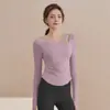 Suministro directo transfronterizo yoga con camiseta sin espalda acolchada corte ajustado y adelgazante tacto nude deportiva fitness running top de manga larga