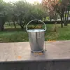 Cubeta de Hierro de Gran Capacidad 15L 12L 10L 8L Portátil para el Hogar Cubeta de Hierro Blanca Portátil Cubeta de Hierro Pequeña Maceta