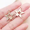 30 Estilos de Pingentes de Estrela de Cinco Pontas, Lua, Estrela de Quatro Pontas, Sol, K/Kc Dourado com Pontos Diamantados Vazados para Joias DIY