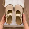 Mules de plataforma gruesa cerrados para mujer para uso en exteriores, nuevos sandalias versátiles de plataforma sin cordones para aumentar la altura, primavera/otoño 2026