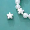 Plata S925 Plata Lisa Hecho a Mano Patrón de Martillo de Plata Estrella de Cinco Puntas Espaciadores Cuentas Cuerda de Cuentas DIY Accesorios de Plata Material Flor Pequeña