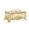Dropshipping Transfronterizo Hogar Caja de Pañuelos de Servilleta Grande Cajón de Papel Caja de Pañuelos de Escritorio de Plástico Creativo Dorado y Azul