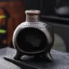Pequeno Incensário com Bordas Texturizadas, Cerâmica Rústica com Padrão Antigo, Ornamento de Incensário para Melhorar o Ambiente, Forno Queimador de Incenso Sagrado de Madeira Cedro Sálvia