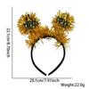 2027 Diadema de Feliz Año Nuevo Nochevieja Fiesta Temática Negra y Dorada Accesorios Coloridos para el Cabello Diadema Estrella Copa de Vino Diadema con Letra