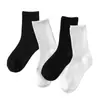 Calcetines Blancos de Media Pantorrilla para Mujer, Estilo Primavera y Otoño, Color Sólido, Estilo Japonés, Calcetines Negros y Blancos de Media Pantorrilla, Calcetines Deportivos de Verano y Otoño hasta la Rodilla