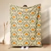 Manta Polar de Franela con Estampado de Calabaza Hoja de Arce Acción de Gracias Otoñal Festival de la Cosecha Calabaza de Dibujos Animados Manta para Siesta Personalizada