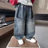 Jeans de Primavera y Otoño para Niños Niños Otoño 2026 Nuevo Estilo Niños Pequeños y Medianos Niños Pantalones Sueltos de Cimitarra Sueltos