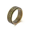Anillo Giratorio de Acero Titanio con Patrón de la Gran Muralla Retro Explosiones Transfronterizas de Amazon Anillo de Dedo Descompresor con Patrón de Forma para Hombres