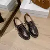 Sapatos de Couro Genuíno com Cadarço e Salto Grosso Estilo Britânico para Mulheres 2026 Primavera e Outono Novos Mocassins de Salto Alto Sapatos Pequenos de Couro Sapatos de Trabalho para Mulheres