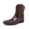 Zapatos de Hombre Transfronterizos Estilo Nuevo Botas Vaqueras Occidentales Zapatos de Caña Alta Hombres Comercio Exterior Puntiagudos Casuales Botas de Cuero Hombres Botas Martin Europeas y Americanas Hombres