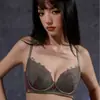 Sutiã Sexy de Renda com Renda nos Cantos para Seios Grandes, Faz Parecer Menores, Junta Gordura Lateral, Confortável, Anti-Queda, Costas Bonitas em Forma de U, Lingerie Macia com Aro