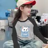 Camiseta Térmica de Cuello Redondo para Niñas, Ropa Interior de Manga Larga Raglán para Niños Medianos y Mayores, Moda Otoño/Invierno, Trendy