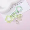 Chaveiro Pingente Colorido Transparente Laço Pérola Contas Estrela Pentagrama Oca DIY Lembrança Acessório Decoração
