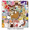 50 pegatinas originales de animales de figura de palo de dibujos animados, pintadas a mano, lindas, creativas, decoración para patineta, vaso de agua, funda de teléfono móvil