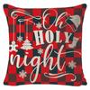 2024 Amazon Transfronterizo Nueva Funda de Almohada Navideña de Lino Simple Almohada de Sofá Hogar Funda de Almohada Estampada