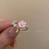 Anillo de circonita con diseño de flor de mariposa para mujer, ligero, de lujo, de alta gama, de diseño nicho, moderno y distintivo, estilo coreano, con cola dulce.