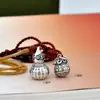 Collar Retro Chiba Que Puede Guardar Cosas Pequeñas para Mujer, Colgante de Bolsa de la Fortuna Abrible, Protección de Píldora de Néctar Pequeña de Plata Tailandesa y Cinabrio