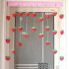 Cortina de porta de morango puro com divisória de vento pendurada estilo princesa para sala de casamento quarto cortina de quebra para casa meninas coração cortina de porta
