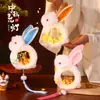 Linterna de Conejo para el Festival de Medio Otoño, Producto Terminado para Niños, Varilla Giratoria Luminosa de Felpa Portátil, Linterna de Conejo para Puestos de Mercado Nocturno