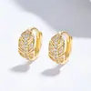 Brincos de Folha em Prata 925 para Mulheres, Luxo Acessível Elegante, Brincos de Diamante Zircônia Flash de Nicho da Internet, Brincos, Joias de Orelha Modernas e Simples