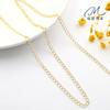 Cobre Banhado a Ouro 14K com Cor Preservada com Corrente Extensora de Ouro Real para Colares e Pulseiras DIY, Material de Corrente Ajustável