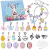 Pulsera de Huevo de Pascua de Conejo Azul de Dibujos Animados Traje Collar de Joyería DIY Regalo del Día del Niño Poke