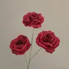 Rosa de Terciopelo Artificial de un Solo Tallo para Decoración de Lugar de Boda, Flores Artificiales para Celebraciones de Boda, Rosas de Terciopelo