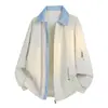 Invierno 2026 Nuevo Chaqueta de Algodón con Bloques de Color y Parches para Hombre, Falso Dos Piezas, Casual de Alta Gama, Juvenil de Moda, Abrigo Engrosado