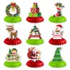 Decoración para fiesta de Navidad transfronteriza adornos de panal Papá Noel y muñeco de nieve accesorios para crear ambiente decoraciones de escritorio
