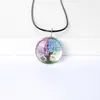 Colar Árvore de Flores Secas Corrente de Suéter Colar Estilo Literário Colar Simples Specimen de Gipsofila Colar de Pedra do Tempo