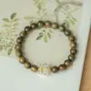 Estilo Retro Sándalo Verde Carbón Tostado Bodhi Gato Femenino Estilo Mori Pulsera Cultura Juego Plato de Juego Pareja Estudiante Pareja Estilo Étnico Masculino