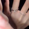 Anillo de Perla Plateada ins Diseño Nicho Círculo Liso Apilable para Usar Moda de Alta Gama Personalidad Abierto Suave y Elegante