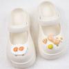 Sapatos com buracos transfronteiriços, acessórios faça você mesmo, simulação de resina fofa, comida, brinquedo, sapatos de ovo de pêssego, decorações de flores, fivela de sapato removível