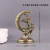 Enfeite de bruxa com gato espiritual em latão, estilo vintage, artesanato em metal, peça criativa para decoração de casa, pequeno objeto decorativo.
