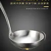 Cabo de Jacarandá Aço Inoxidável 304 Colher Grande para Sopa Cabo Longo Colher Anti-Escaldante para Cozinha Doméstica Servir Sopa Mingau Arroz Ensopado Colher de Cozinha